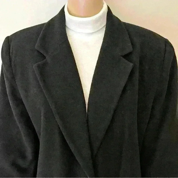 Vintage Oversized Minimalist  Black Wool Blended Blazer Suite Jacket - Picture 2 of 13